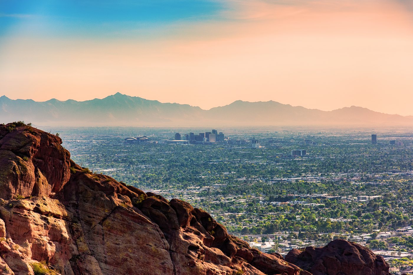 Aerial view of southwestern city served by natural gas utility